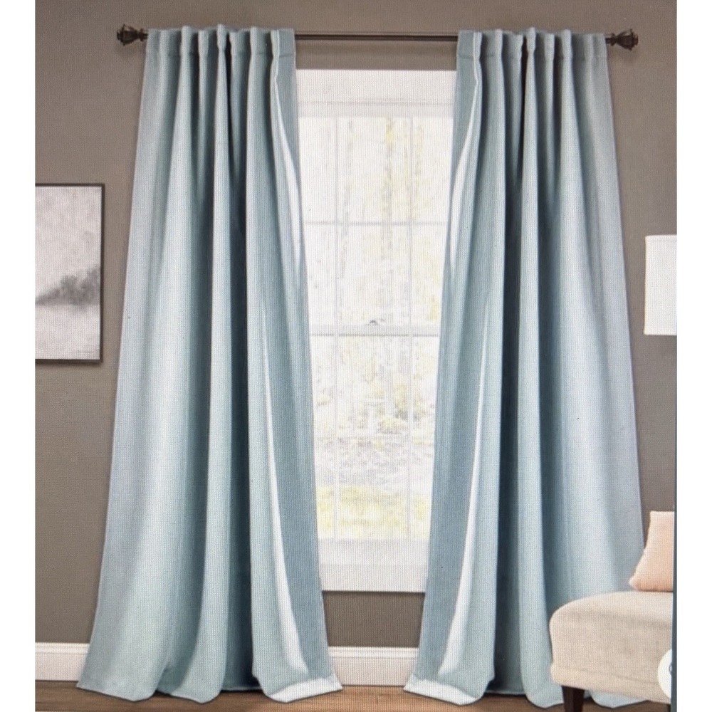 Lush Decor Blackout Curtain Panels In Light Blue 84"x52"